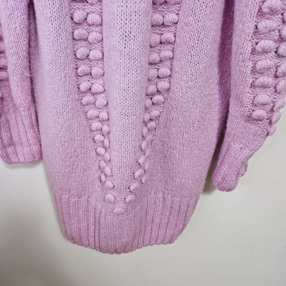 SOLD Hayley Menzies Gloria Alpaca Bubble-Knit Long Cardigan Sz M Lilac - Picture 11 of 11